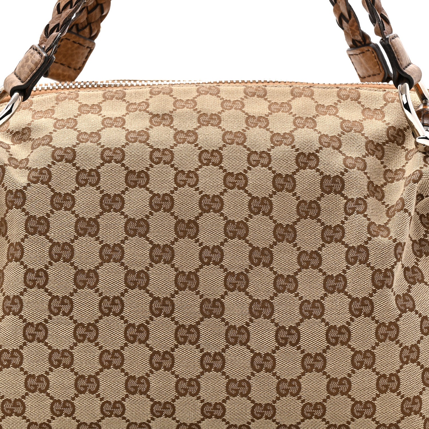 Gucci Monogram Bamboo Bar Medium Tote Brown 8 of 10
