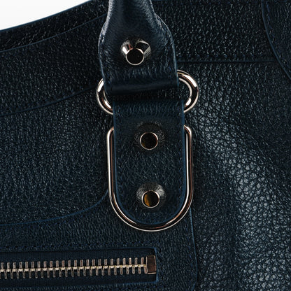 Balenciaga Chevre Silver Metallic Edge Hardware City Bleu Paon 11 of 14