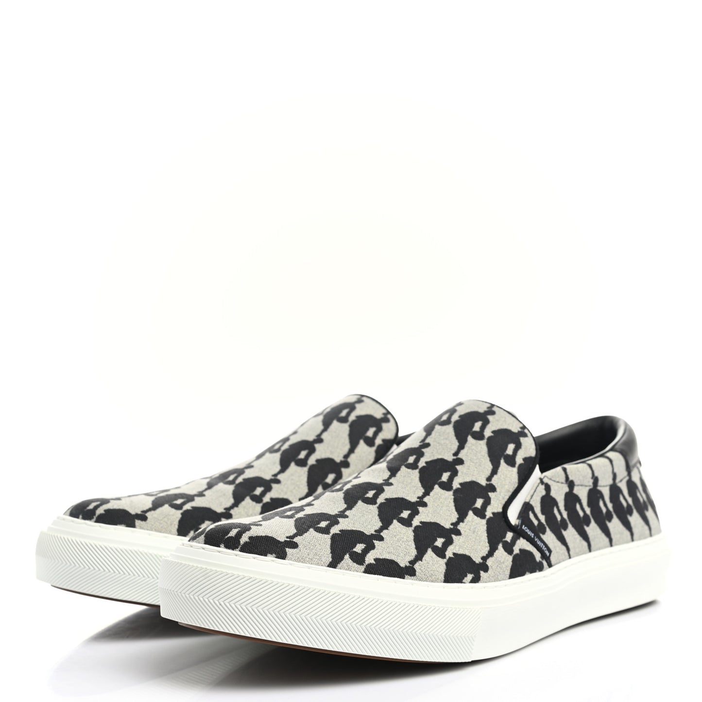 X NBA Canvas Logo Trocadero Slip On Sneakers 11 Black White