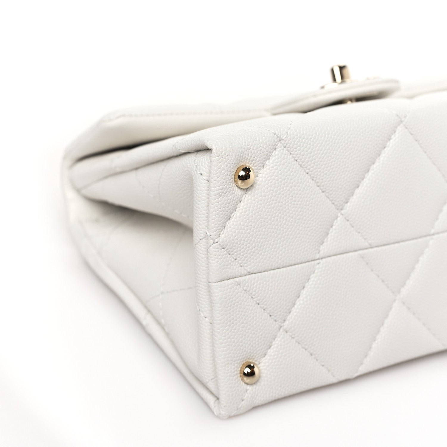 Chanel Caviar Quilted Mini Retro Twist Top Handle Flap White 8 of 9