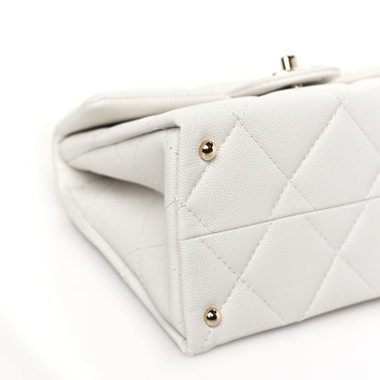 Chanel Caviar Quilted Mini Retro Twist Top Handle Flap White 8 of 9