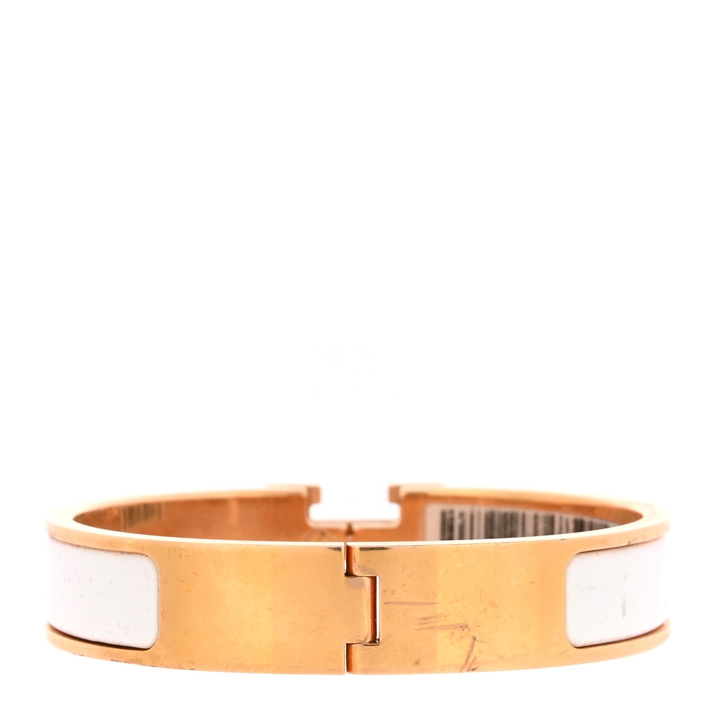 Enamel Narrow Clic Clac H Bracelet PM White