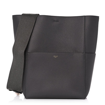 Celine Soft Grained Calfskin Sangle Bucket Bag Grey 1 of 12