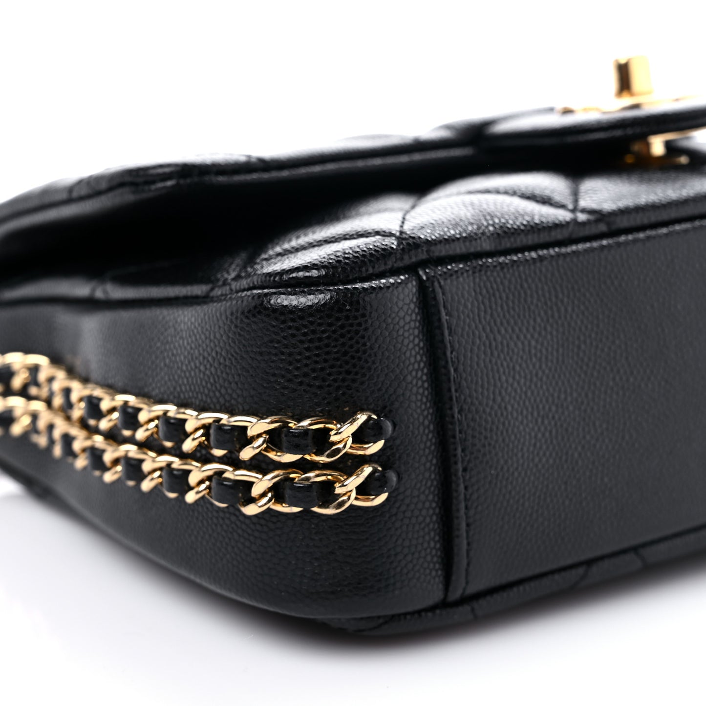 Caviar Quilted Mini CC You Flap Black