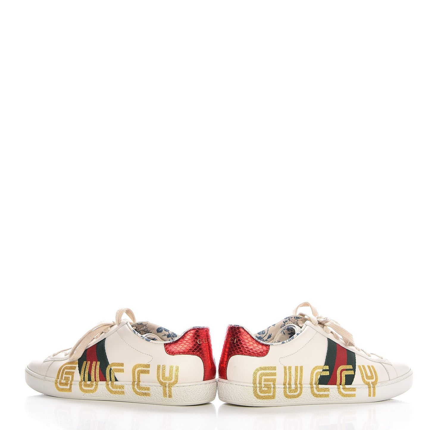 X SEGA Calfskin Ayers Web Guccy Womens Ace Sneakers 37 White
