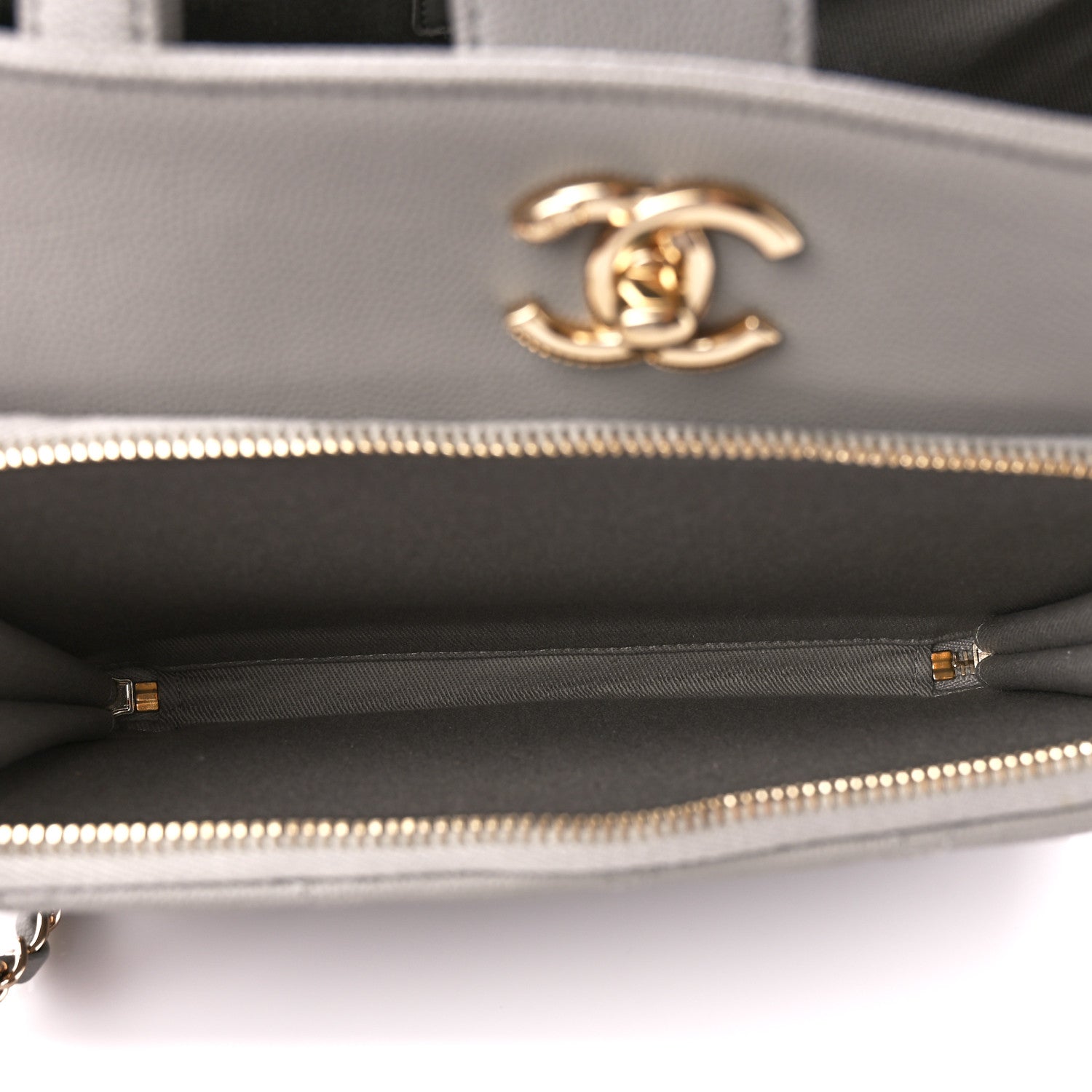 Chanel Caviar Quilted Small Business Affinity Shopping Bag Grey 7 of 13