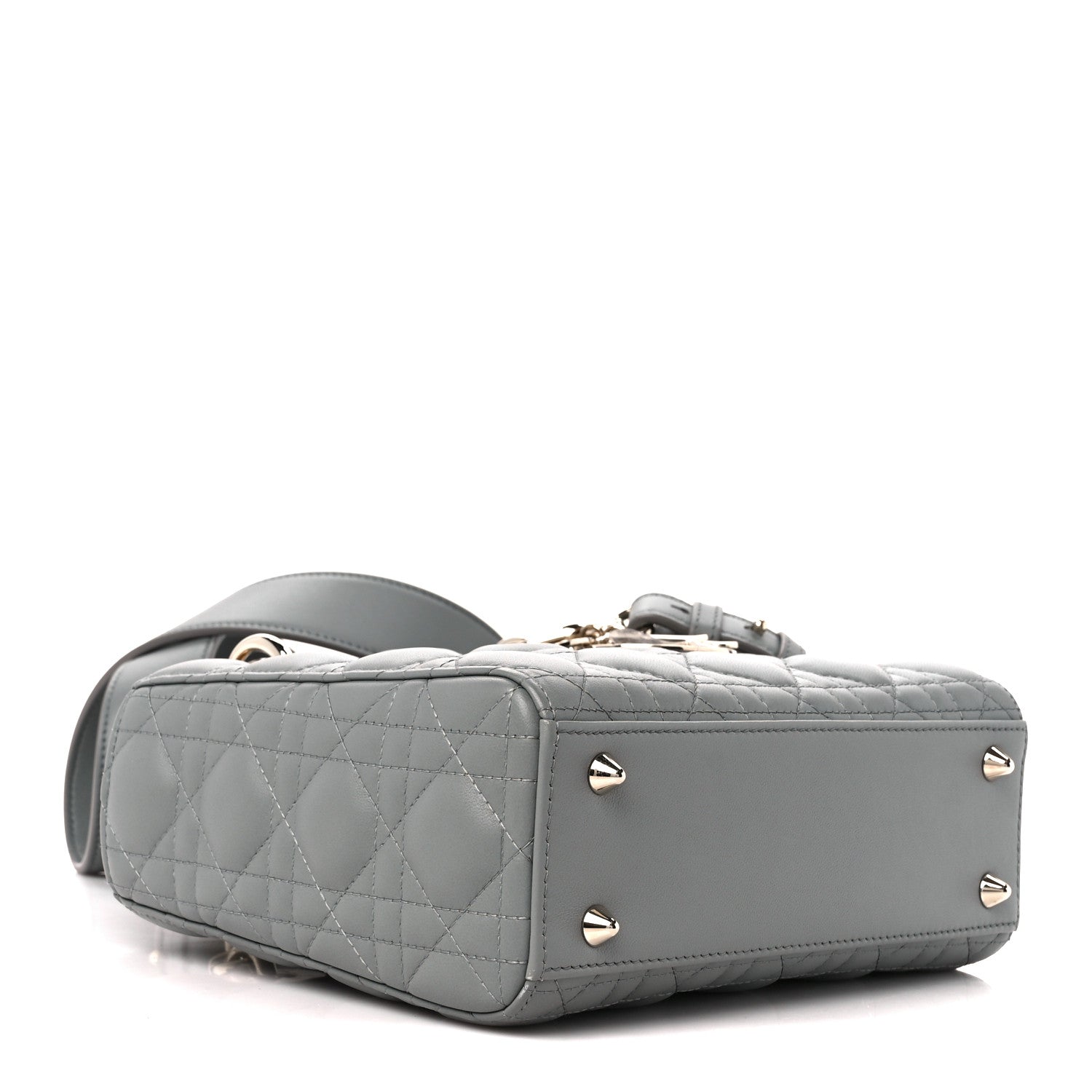 Christian Dior Lambskin Cannage Small My ABCDior Lady Dior Grey 4 of 11