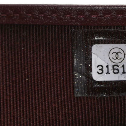 Chanel Caviar Quilted Compact Flap Wallet Burgundy 6 of 7