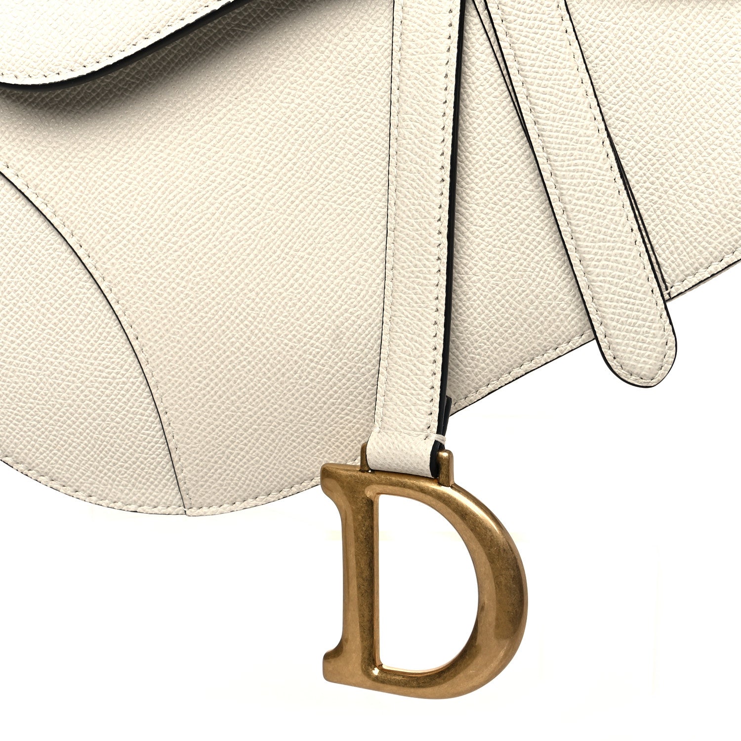 Christian Dior Grained Calfskin Saddle Bag White 8 of 11