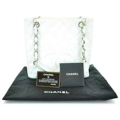 Chanel Caviar Petit Shopping Tote PST White 11 of 11