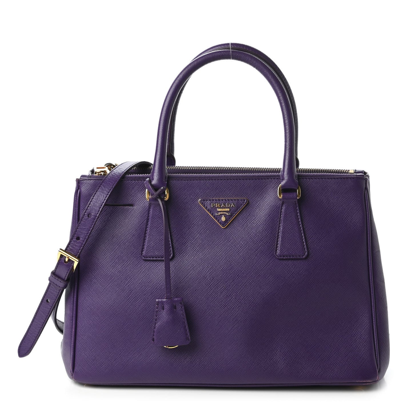 Saffiano Small Galleria Double Zip Tote Viola