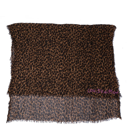 Louis Vuitton Cashmere Silk Leopard Stole Brown 3 of 6