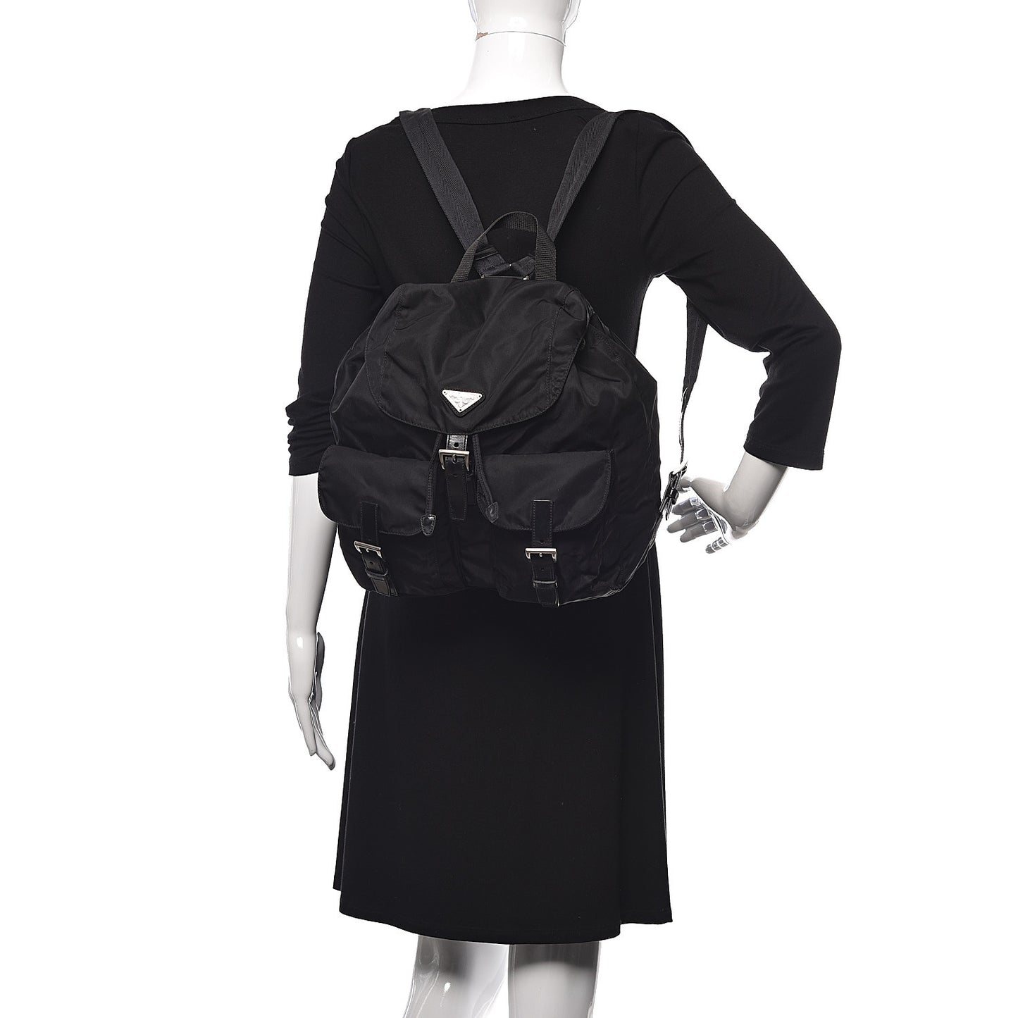 Nylon Vela Medium Backpack Black