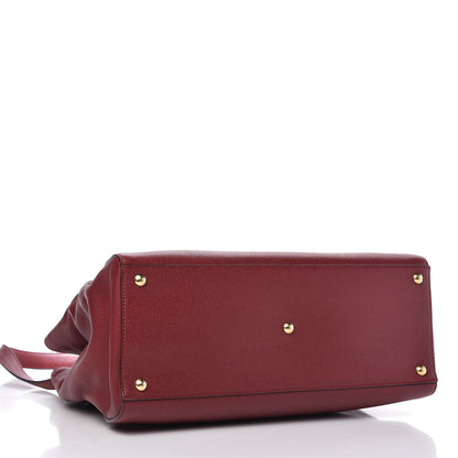 Fendi Vitello Elite Regular 2Jours Tote Rosso Scuro Ciliegia 4 of 10