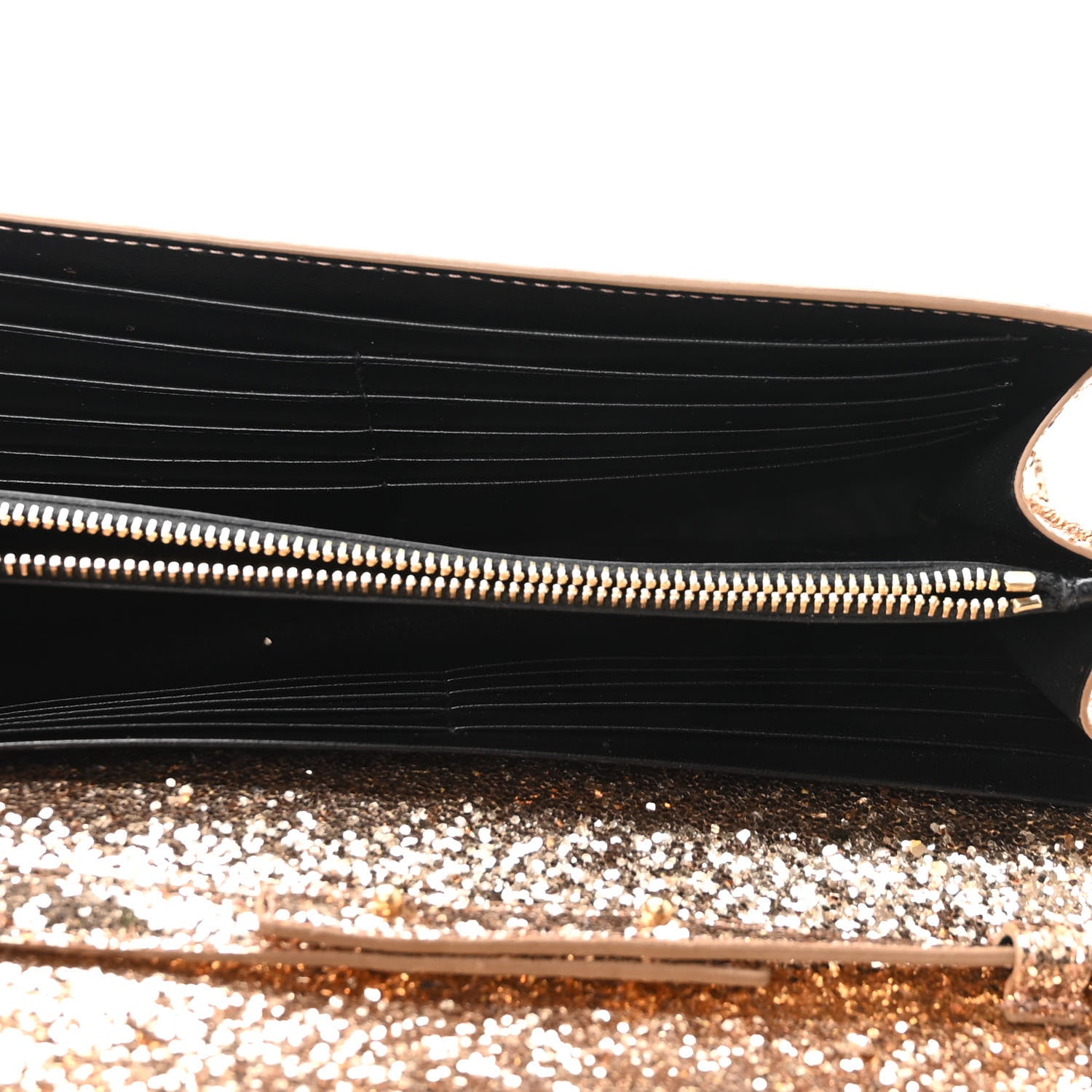 Saint Laurent Glitter Galactica Monogram Chain Wallet Platino 4 of 8