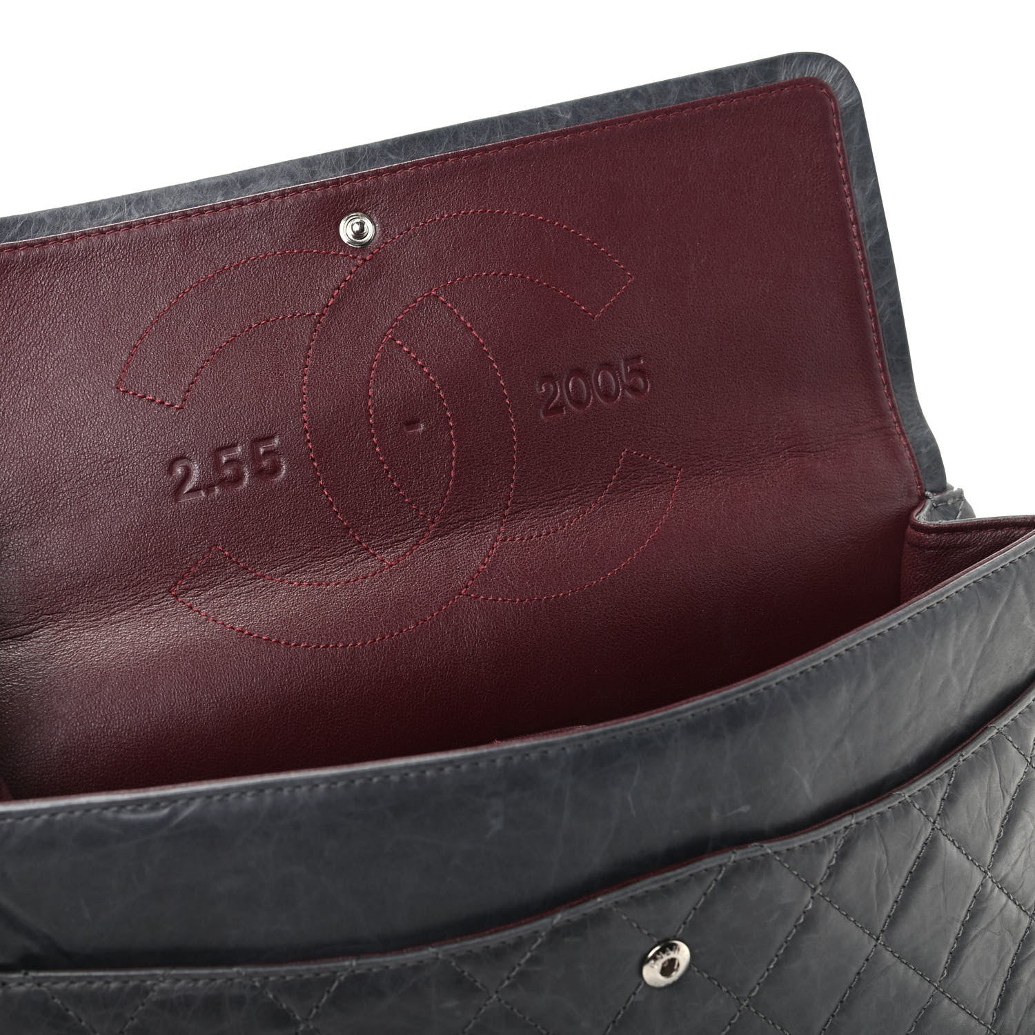 Chanel Aged Calfskin Quilted 50th Anniversary 2.55 Reissue 227 Flap Grey 10 of 11