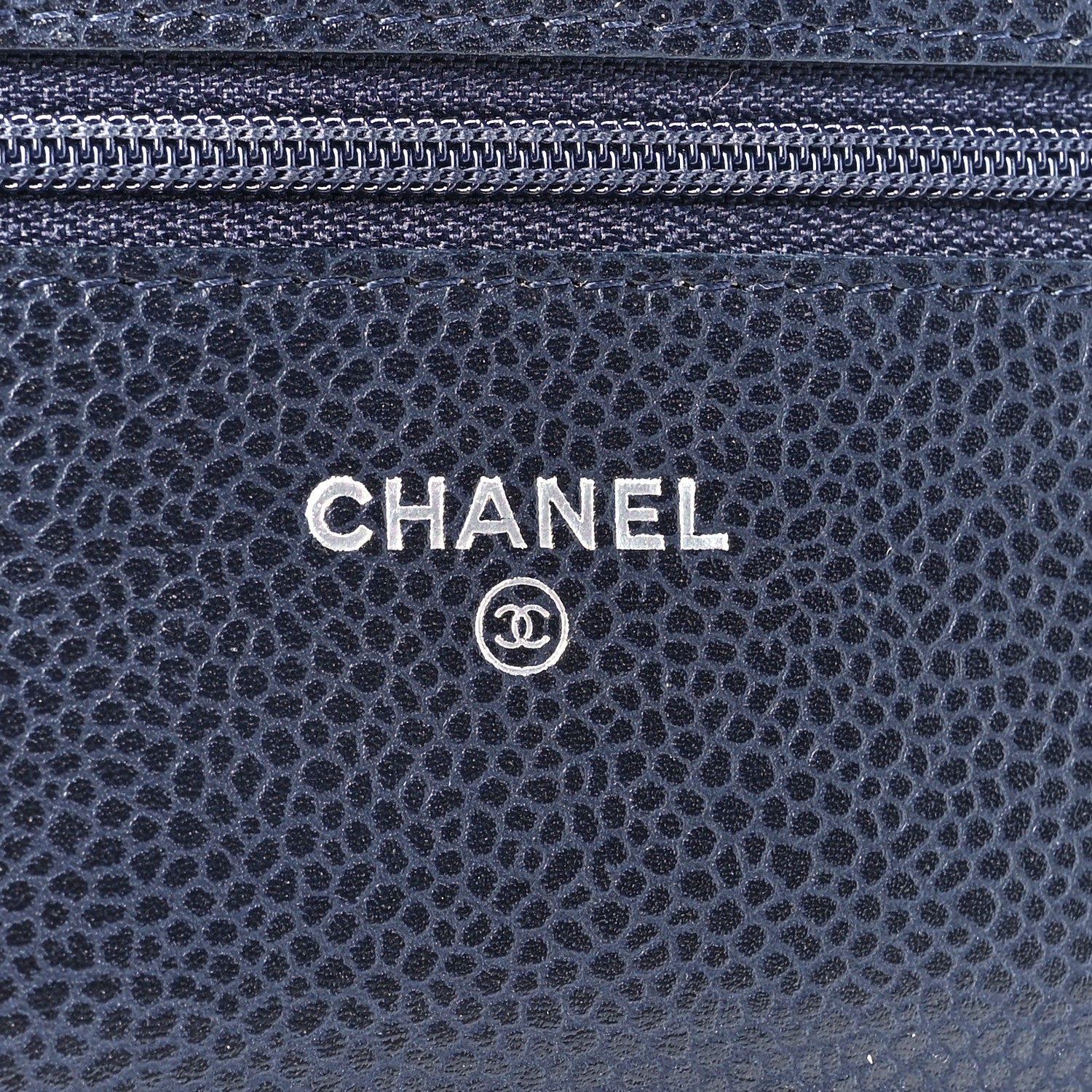 Chanel Caviar Quilted Wallet on Chain WOC Navy Blue 6 of 12