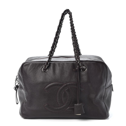 Chanel Deerskin Luxe Ligne Bowler Brown 1 of 9