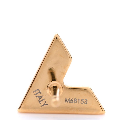Louis Vuitton Brass Essential V Stud Earrings Gold 4 of 5