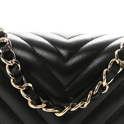Chanel Lambskin Chevron Quilted Mini Square Flap Black 8 of 11