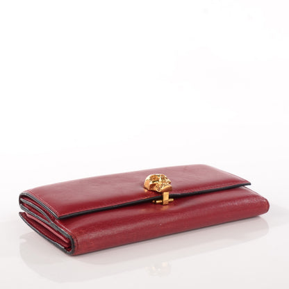 Alexander McQueen Calfskin Skull Continental Wallet Red 4 of 8