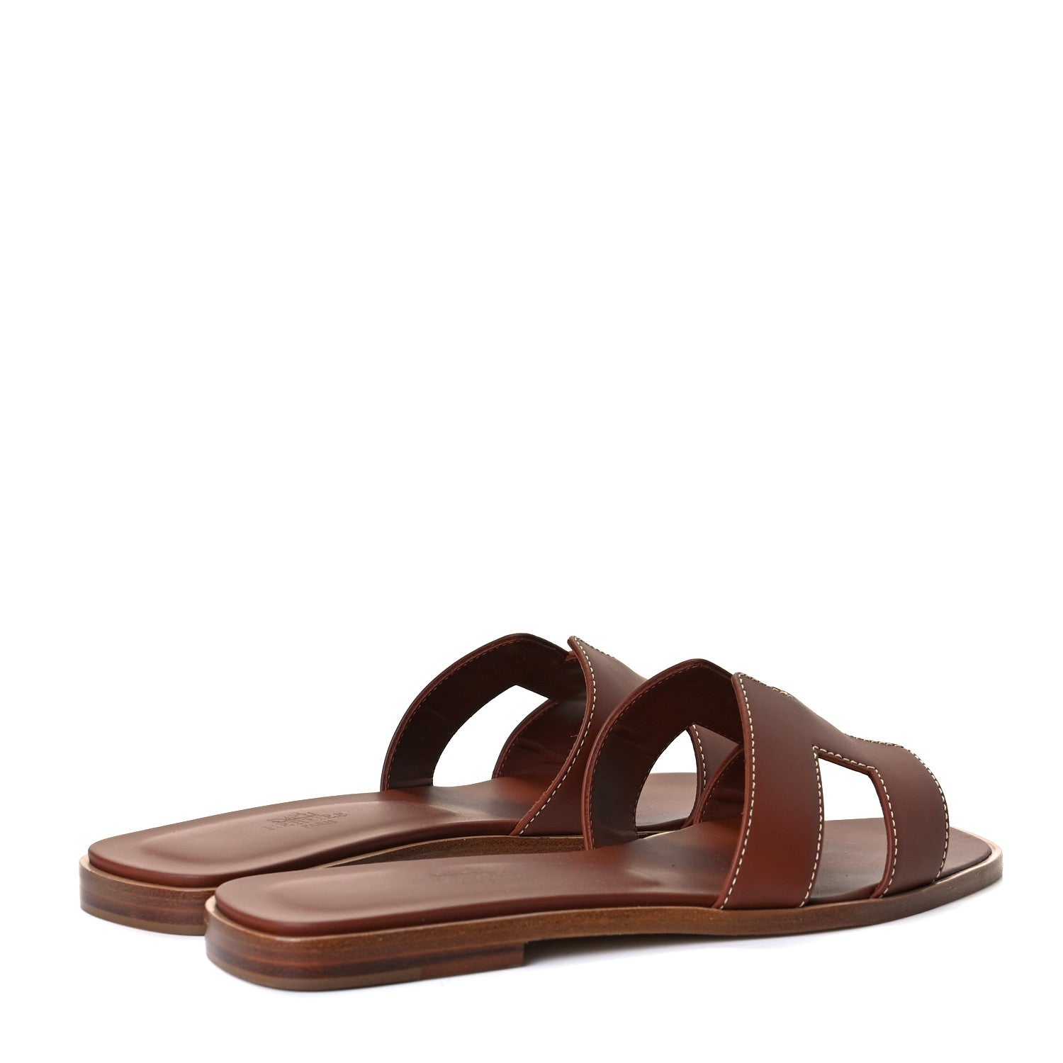Hermes Box Calfskin Oran Sandals 37 Gold 4 of 9