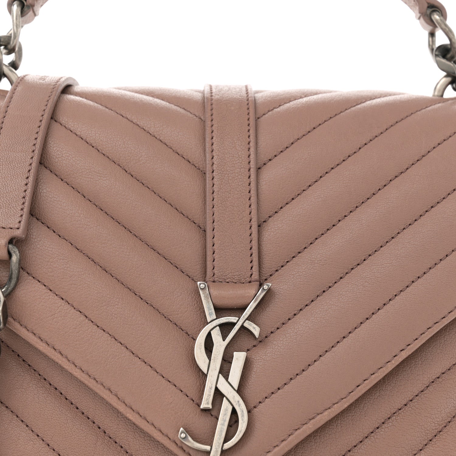 Saint Laurent Sheepskin Matelasse Chevron Monogram Medium College Bag Fard 8 of 14