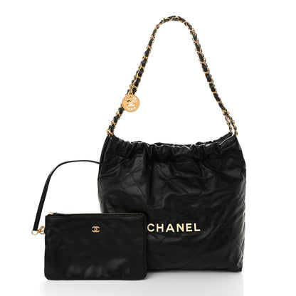 Chanel Calfskin Quilted Small Chanel 22 Black 3 of 11