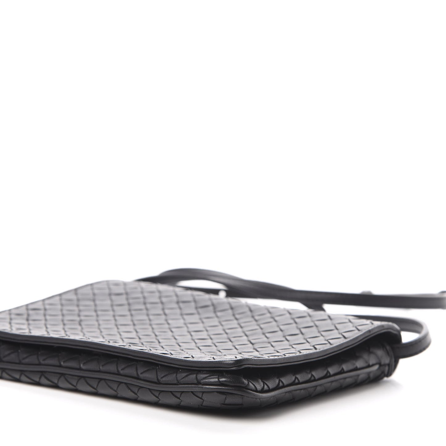 Nappa Intrecciato Flap Crossbody Black