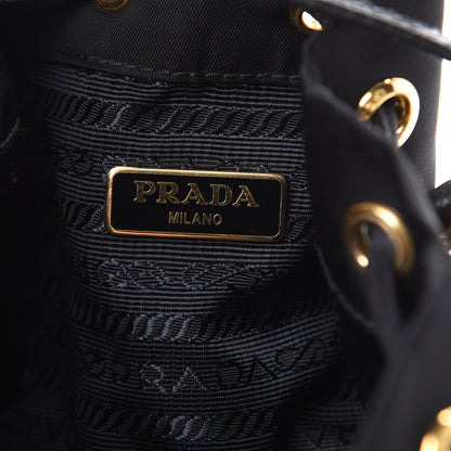 Prada Saffiano Tessuto Nylon Mini Bucket Crossbody Bag Black 5 of 11