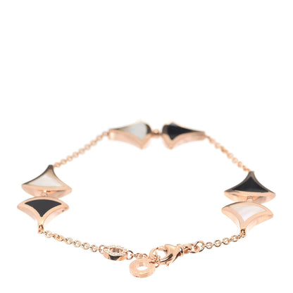 Bulgari 18K Rose Gold Mother of Pearl Black Onyx Divas' Dream Bracelet 3 of 6