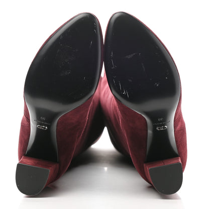 Christian Dior Suede Knee High Boots 39 Burgundy 5 of 9