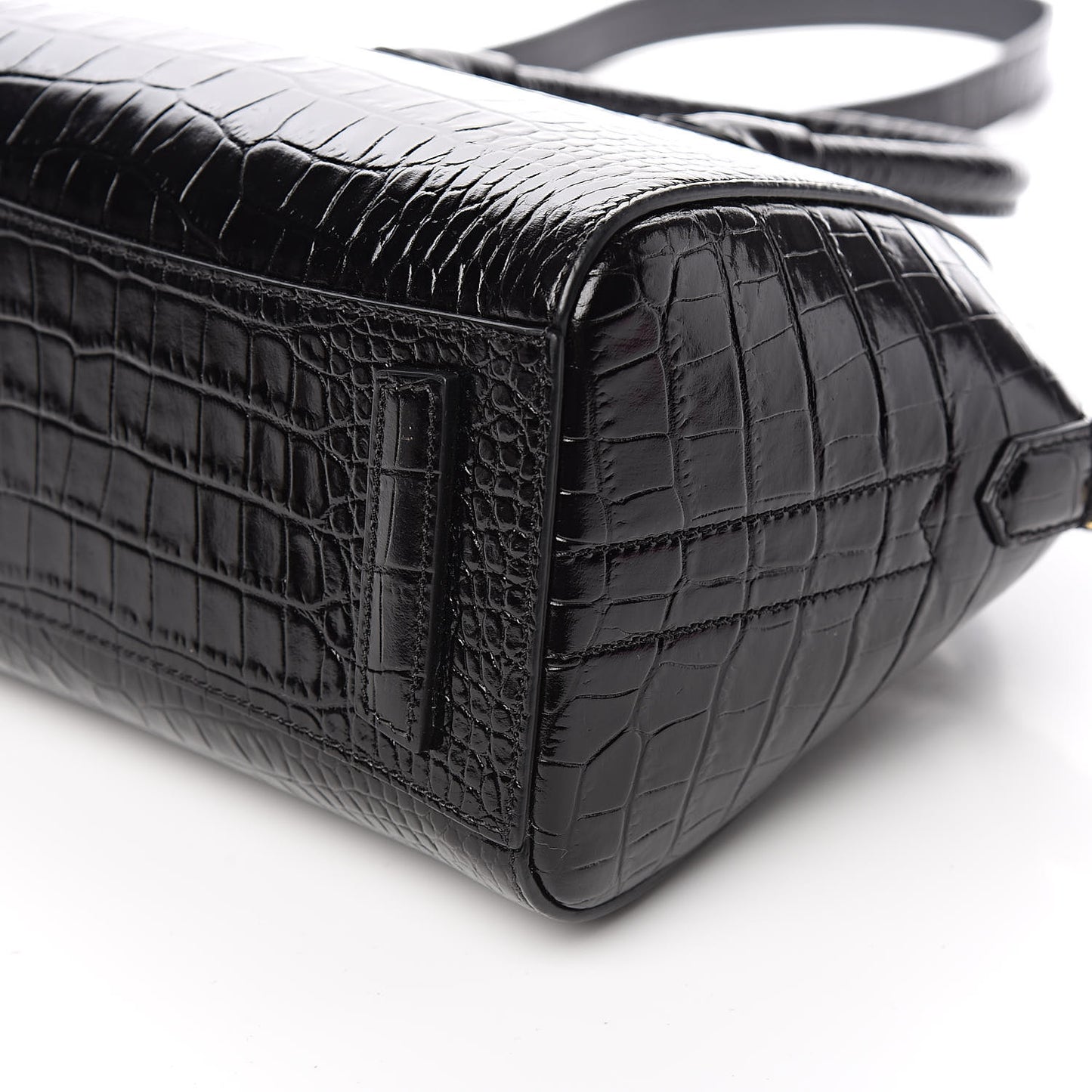 Calfskin Crocodile Embossed Mini Antigona Black