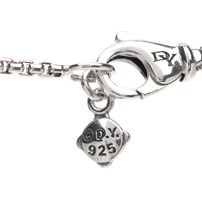 David Yurman Sterling Silver Diamond Prasiolite 7mm Petite Albion Pendant Necklace 4 of 7