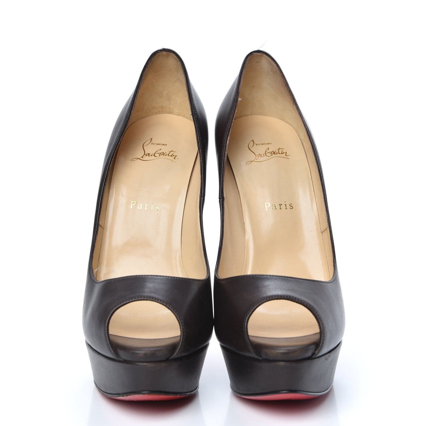 Calfskin Lady Peep 150 Pumps 41 Black
