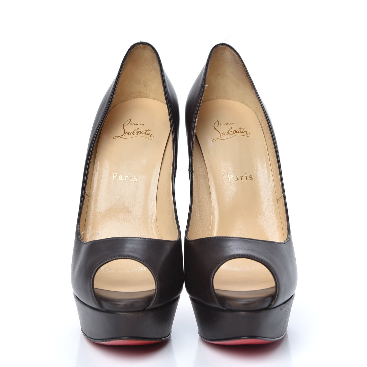Christian Louboutin Calfskin Lady Peep 150 Pumps 41 Black 2 of 13