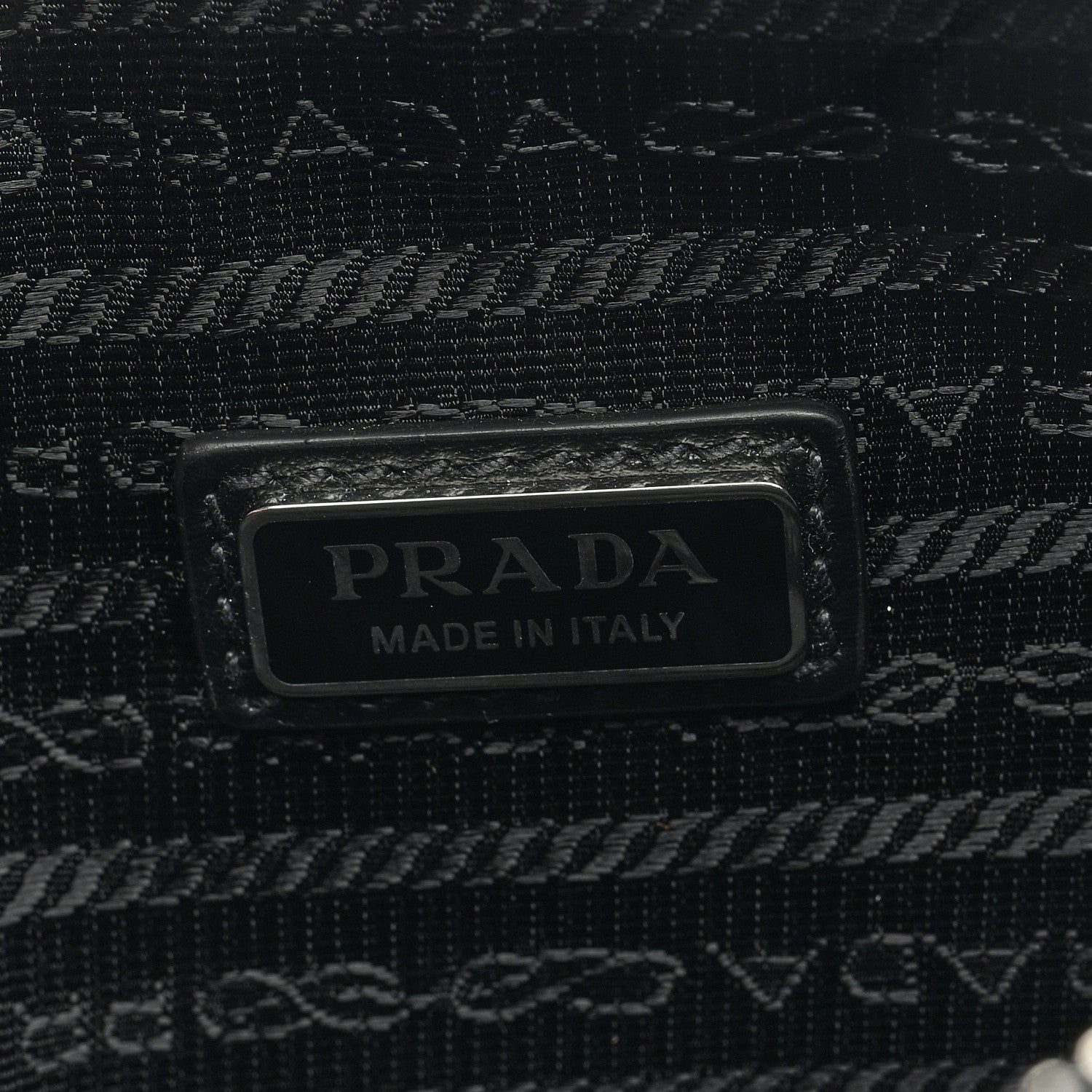 Prada Saffiano Cuir Triangle Logo Embossed Triangle Wristlet Black 6 of 8