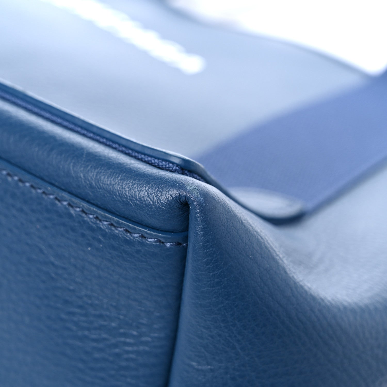 Balenciaga Calfskin S Navy Cabas Petrol Blue White 10 of 11