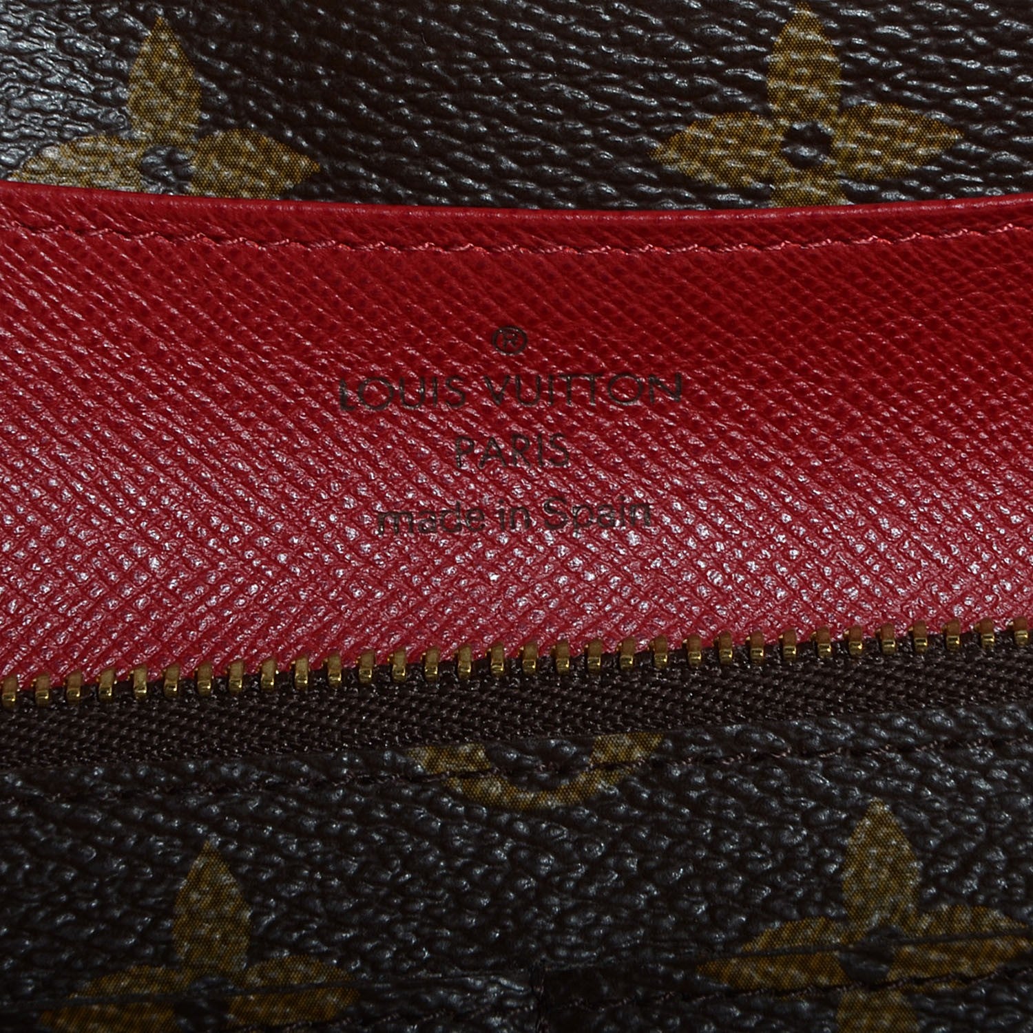 Louis Vuitton Monogram Emilie Wallet Red 6 of 7