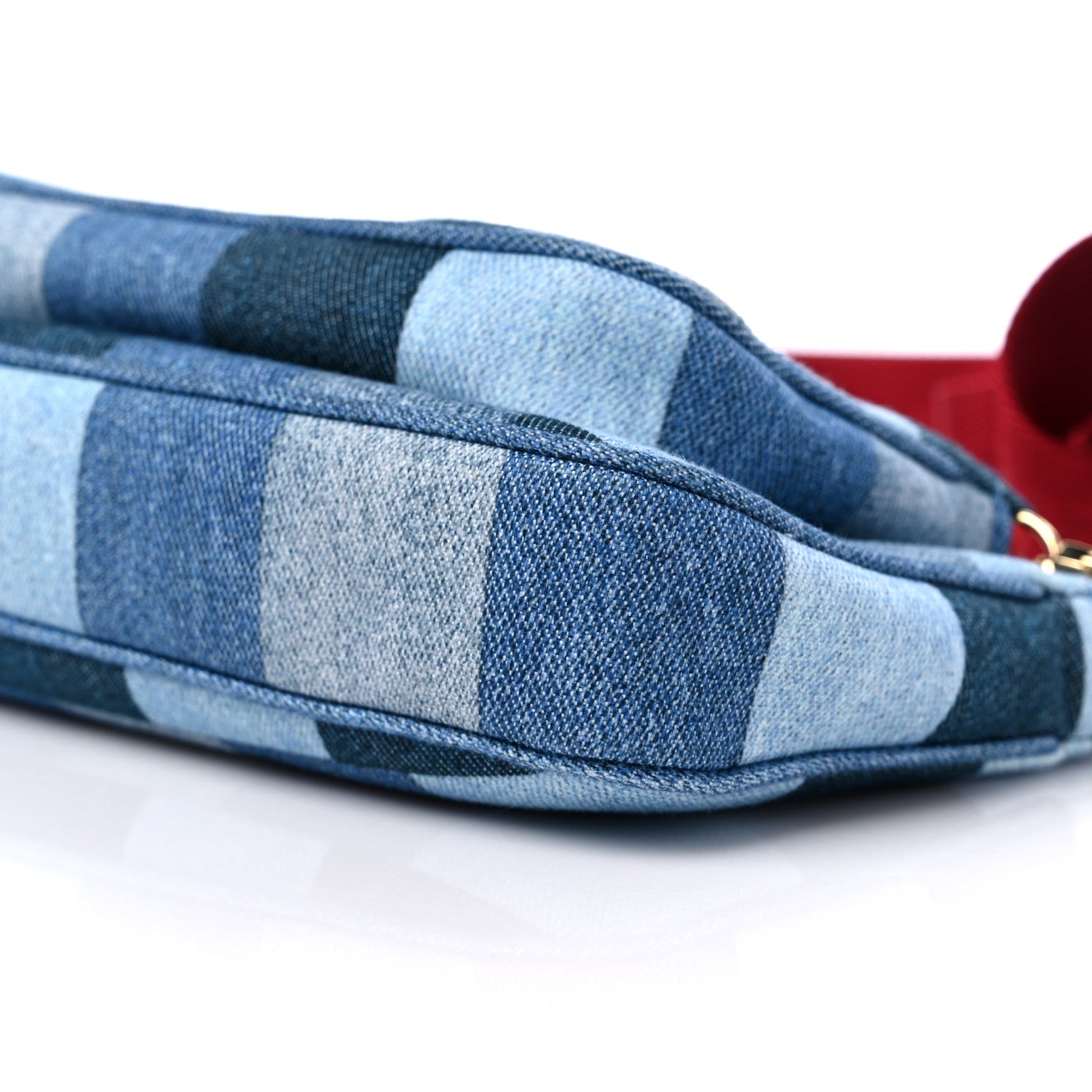 Louis Vuitton Denim Damier Monogram Patchwork Multi Pochette Accessories Blue Rouge 10 of 10