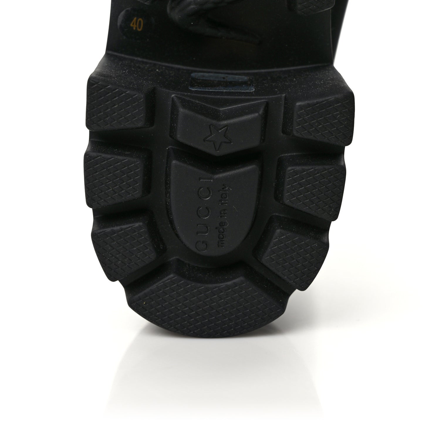 Rubber Horsebit Knee High Boots 40 Black