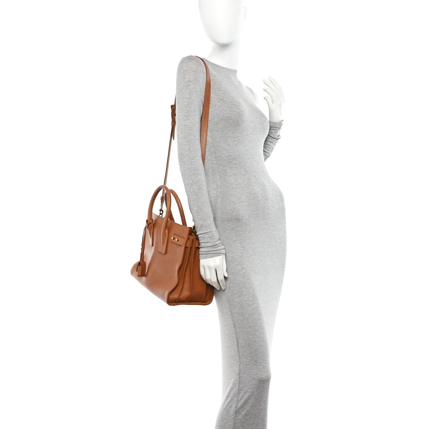 Saint Laurent Smooth Calfskin Small Supple Sac De Jour Tan 2 of 12