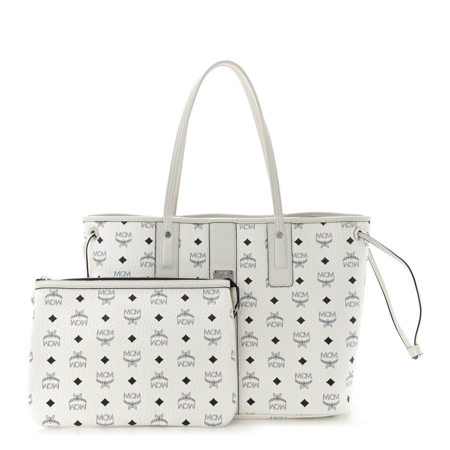 Visetos Medium Liz Reversible Shopper Tote White