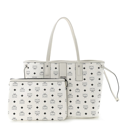 MCM Visetos Medium Liz Reversible Shopper Tote White 3 of 16