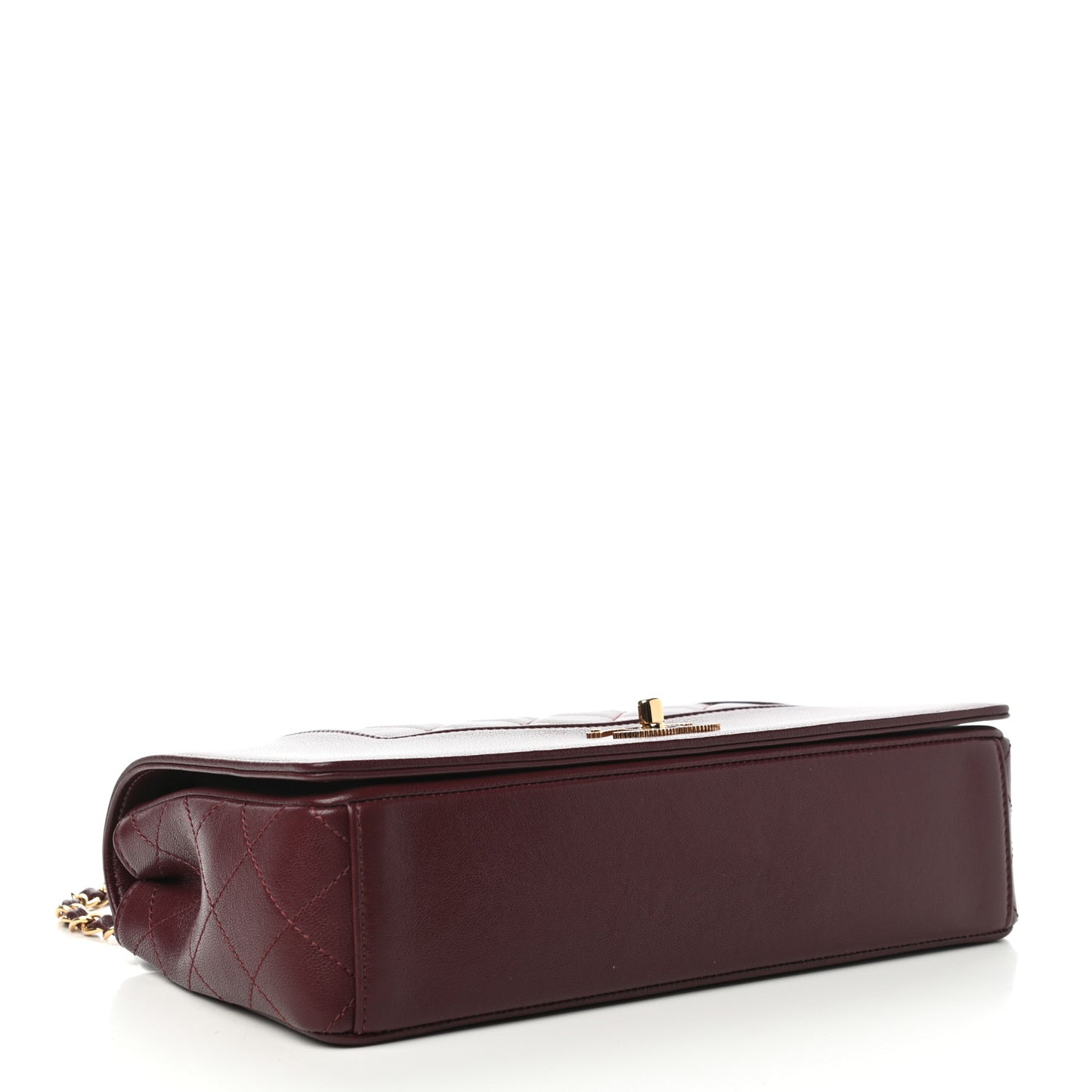 Sheepskin Quilted Vintage Mademoiselle Flap Dark Red