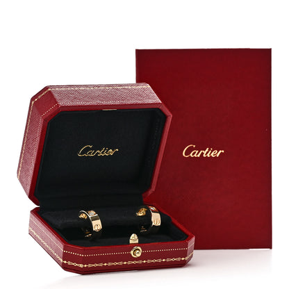 Cartier 18K Yellow Gold 2 Diamond 5.5mm LOVE Hoop Earrings 5 of 5
