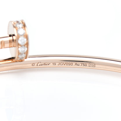 Cartier 18K Pink Gold Diamond Small Juste Un Clou Bracelet 19 3 of 4