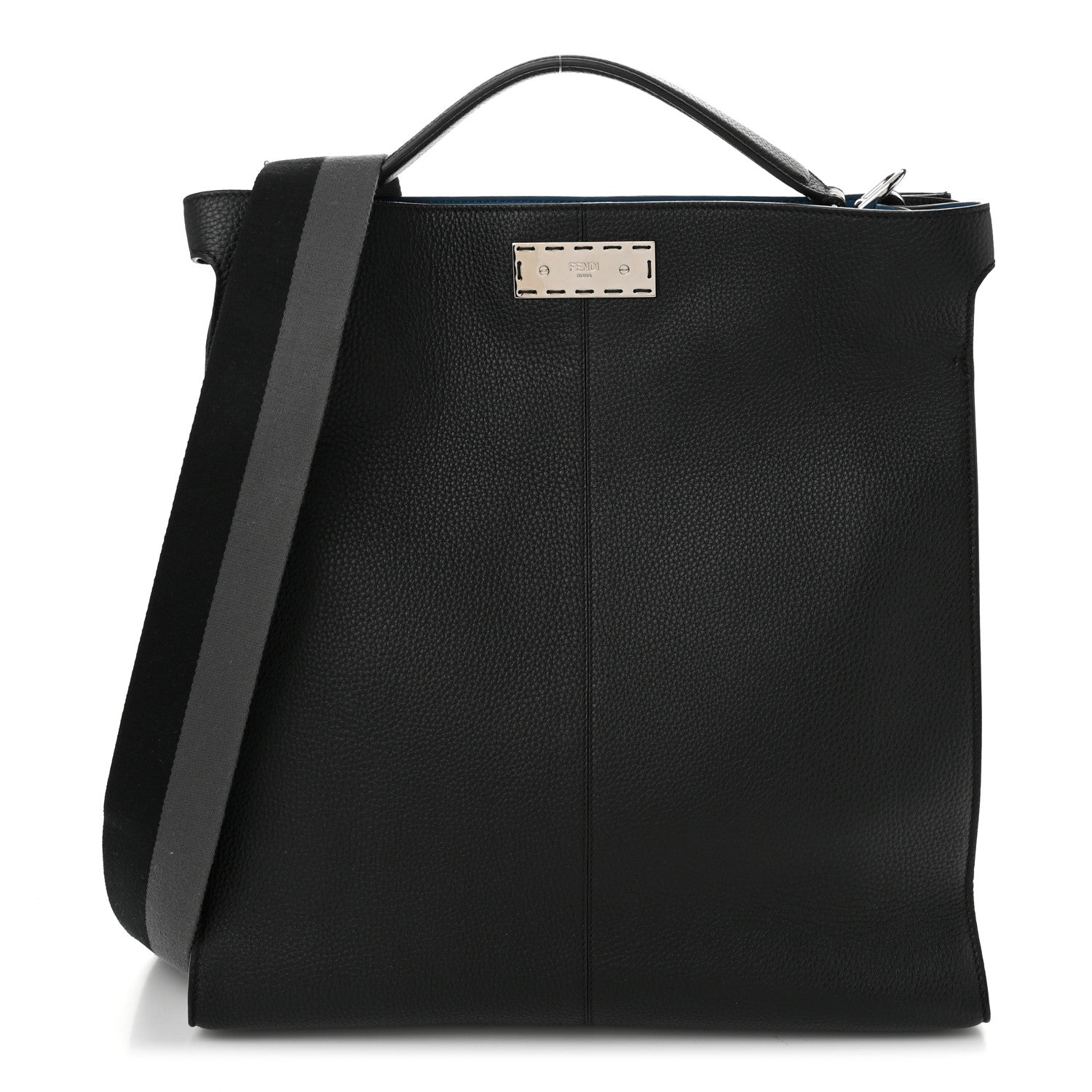 Fendi Cuoio Romano Glazed Fabric FF 1974 Peekaboo X-Lite Fit Black 1 of 9