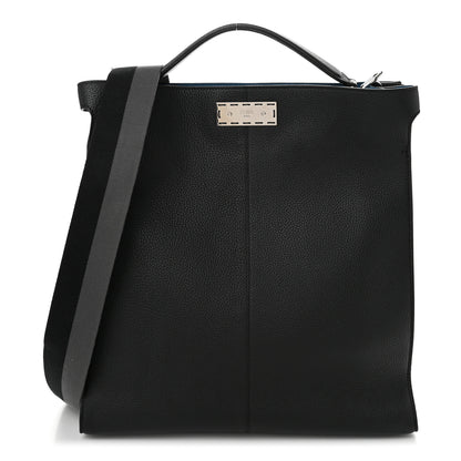 Fendi Cuoio Romano Glazed Fabric FF 1974 Peekaboo X-Lite Fit Black 1 of 9