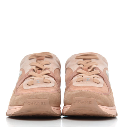 Chanel Nylon Lambskin Suede Calfskin CC Sneakers 39 Pink 2 of 21